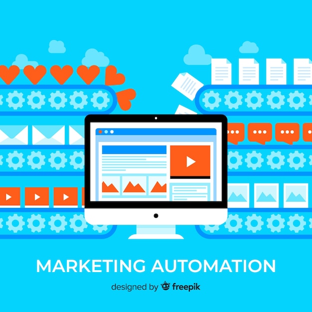 Vector gratuito automatización del marketing