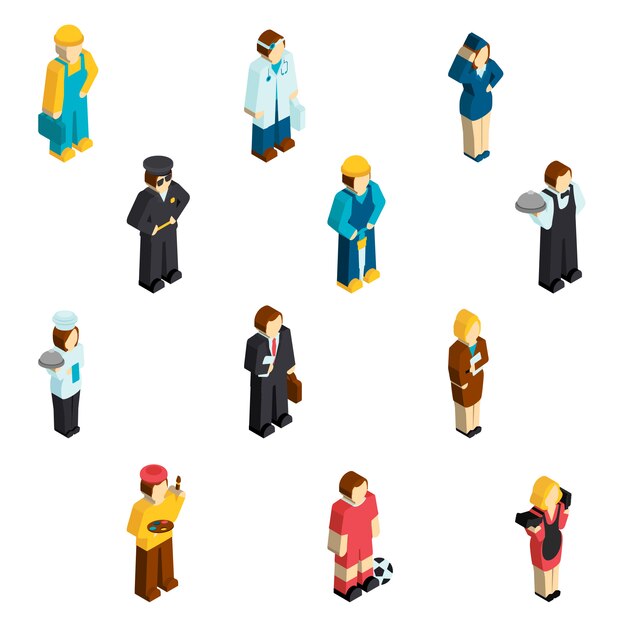 Avatar Profesión personajes isométricos