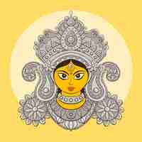 Vector gratuito avatar de vista frontal de navratri