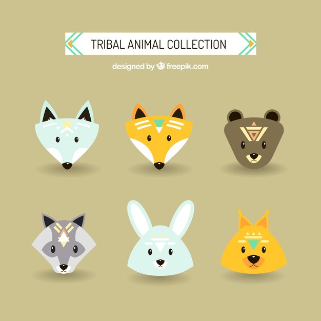 Avatares de bonitos animales étnicas