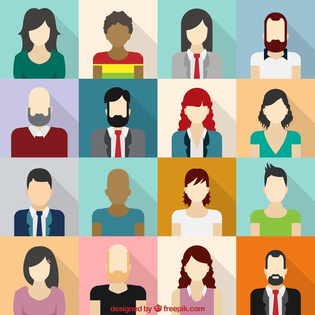 Avatares masculinos y femeninos