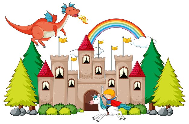 La aventura del castillo de fantasía con el dragón