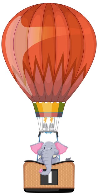 Vector gratuito la aventura de los elefantes en un globo aerostático