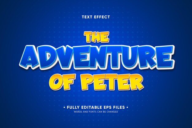 La aventura de Peter efecto de texto.