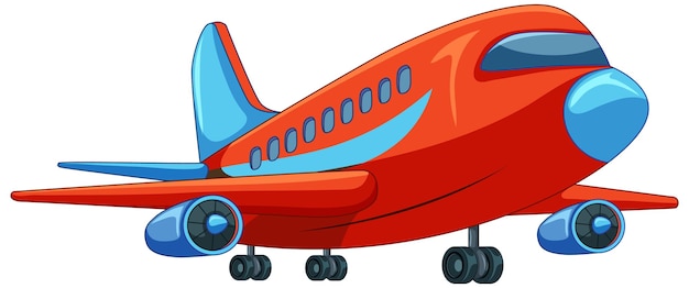 Vector gratuito un avión de pasajeros de dibujos animados de colores