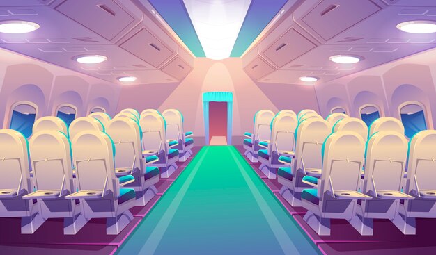 Avión vacío interior con sillas