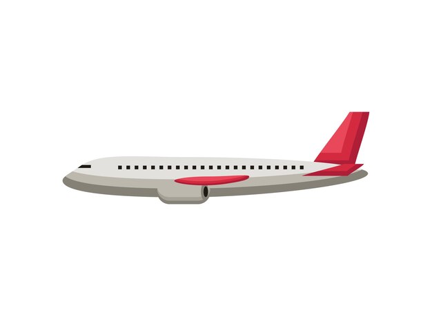 avión volando icono de turismo vector aislado