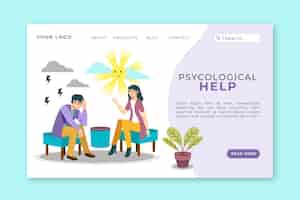 Vector gratuito ayuda psicológica - página de destino