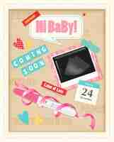 Vector gratuito baby scrap album realista