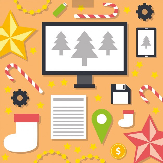 Backgorund de comercio electrónico de navidad