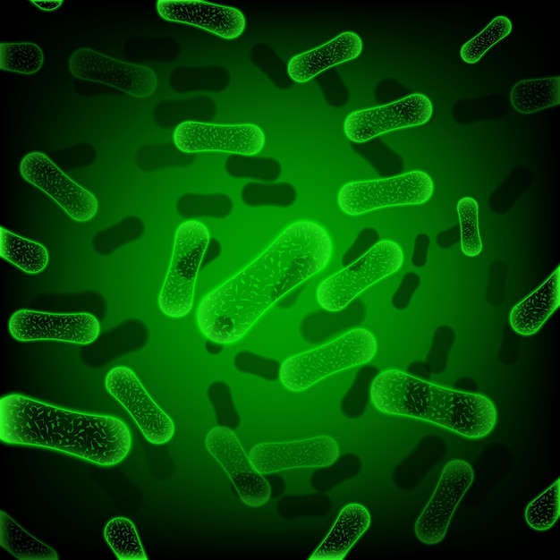 Vector gratuito bacterias verdes con forma de vara
