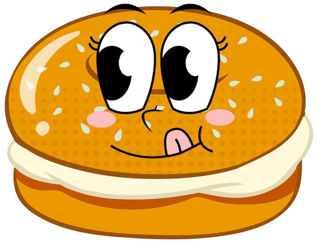 Vector gratuito bagel con cara feliz