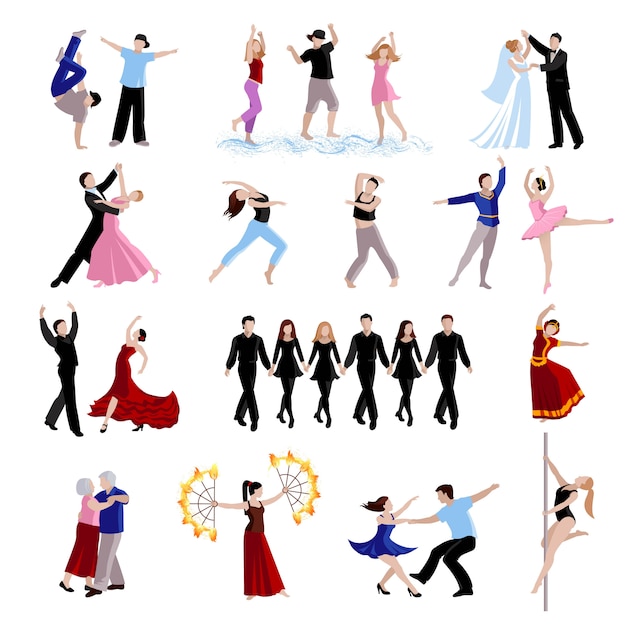 Bailar varios estilos de bailarines.