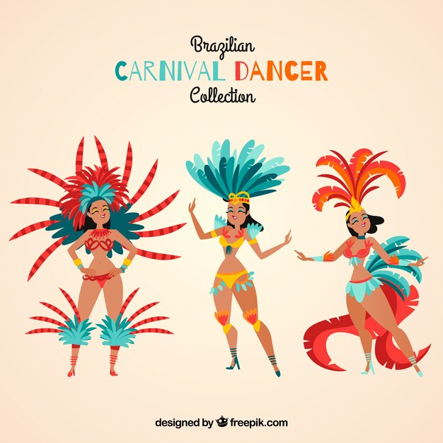 Bailarines de carnaval brasileño