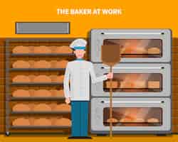 Vector gratuito baker en concepto de trabajo