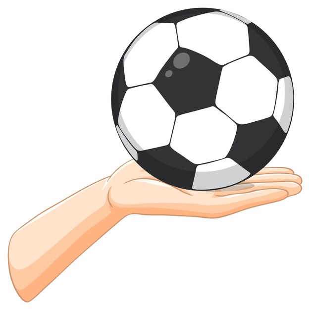 Balanceando una pelota de fútbol con la mano