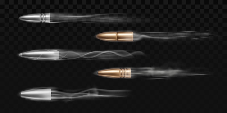 Vector gratuito balas disparadas con rastros de humo