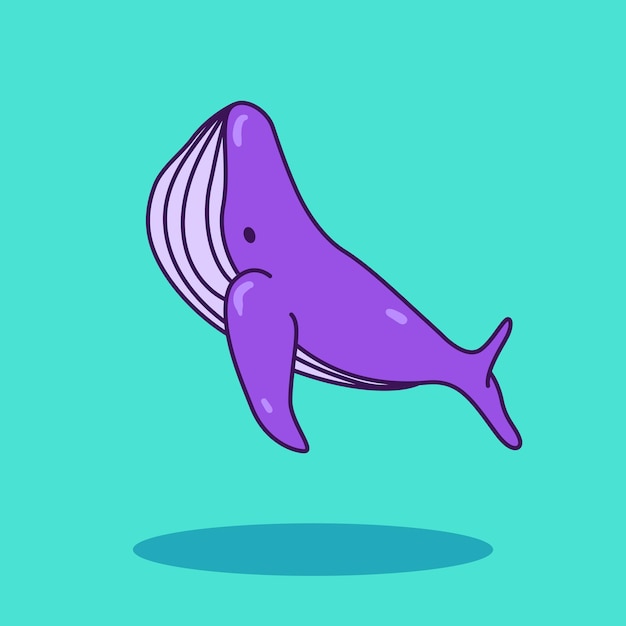 Vector gratuito ballena, icono, garabato, ilustración