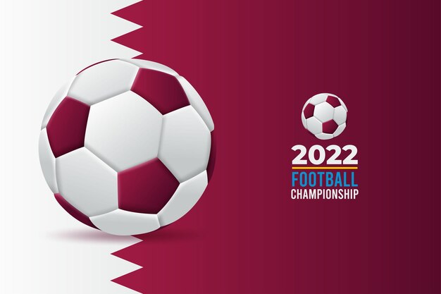 Balón de fútbol con la bandera nacional de qatar