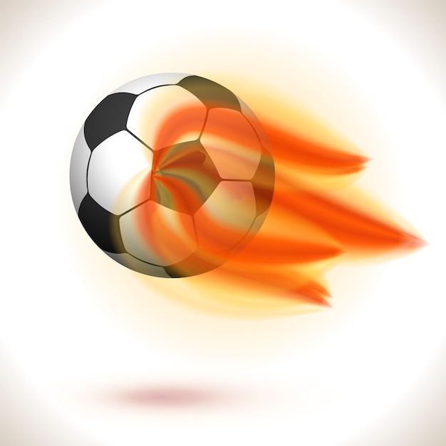 Vector gratuito balón de fútbol llameante aislado