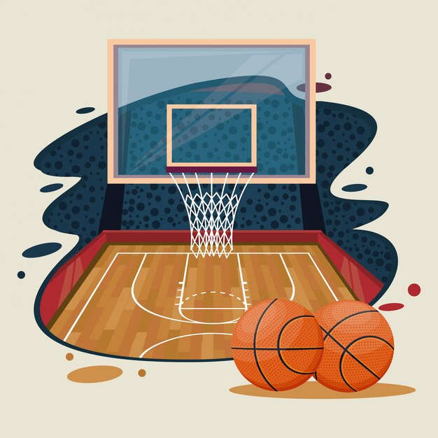 Baloncesto deporte juego escenario