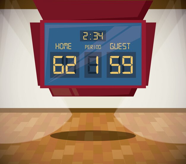 Baloncesto deporte juego paisaje dibujos animados