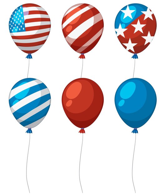 Balones patrióticos con diseños de la bandera estadounidense