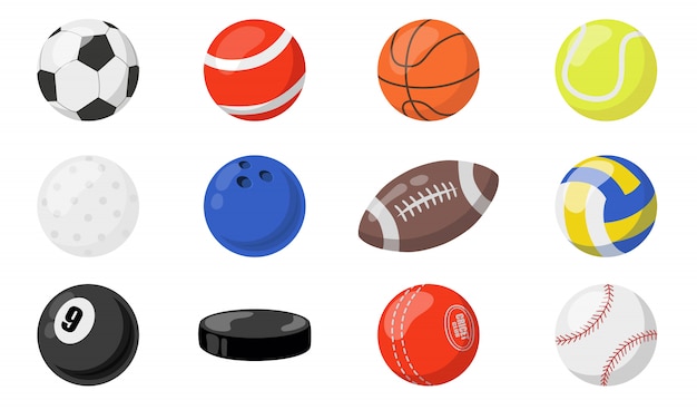 Vector gratuito balones para set deportivo