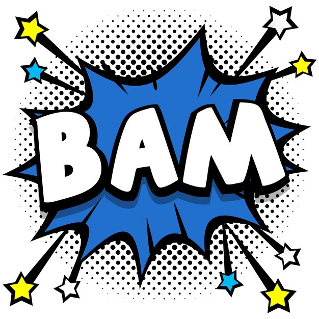 Bam Pop art comic speech bubbles libro efectos de sonido