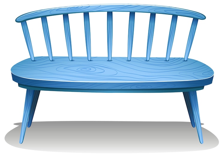 Vector gratuito un banco de madera azul.