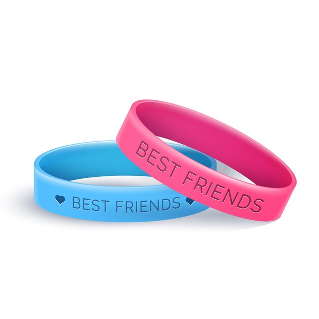 Banda de amistad realista azul y rosa