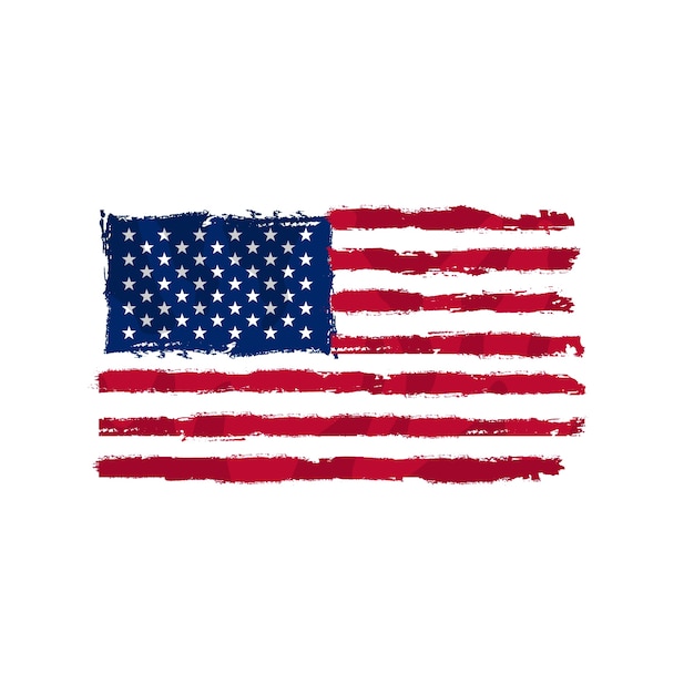 Bandera americana grunge dibujada a mano