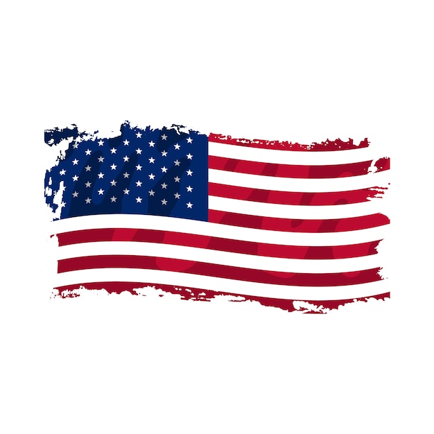 Vector gratuito bandera americana grunge dibujada a mano