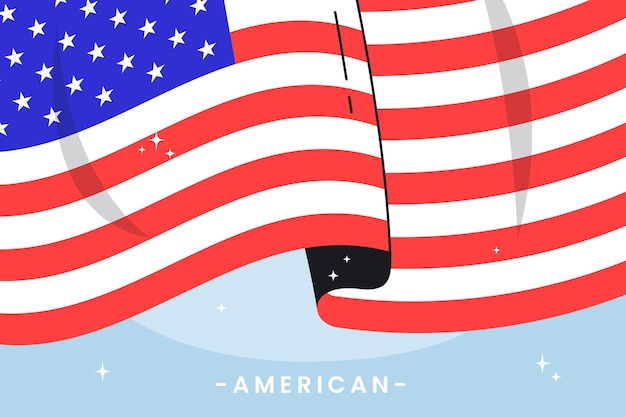 Vector gratuito bandera americana grunge dibujada a mano