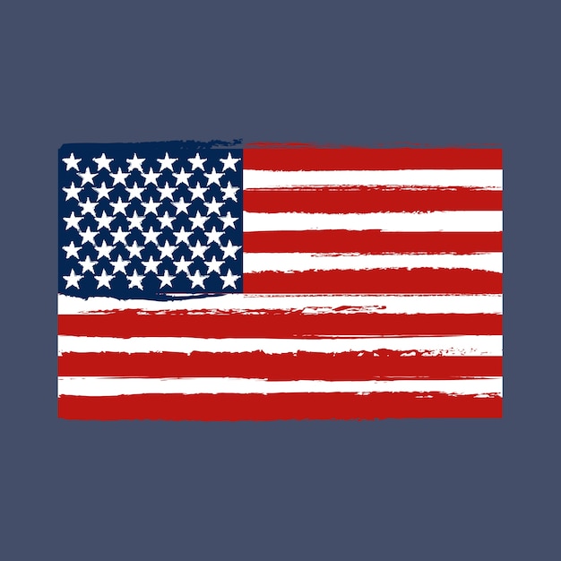 Bandera americana grunge dibujada a mano