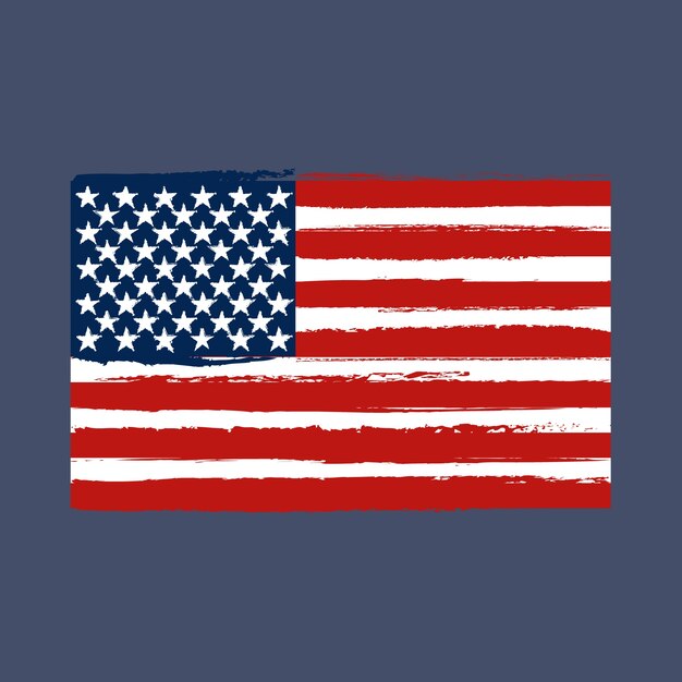 Bandera americana grunge dibujada a mano