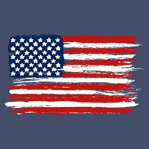 Bandera americana grunge dibujada a mano