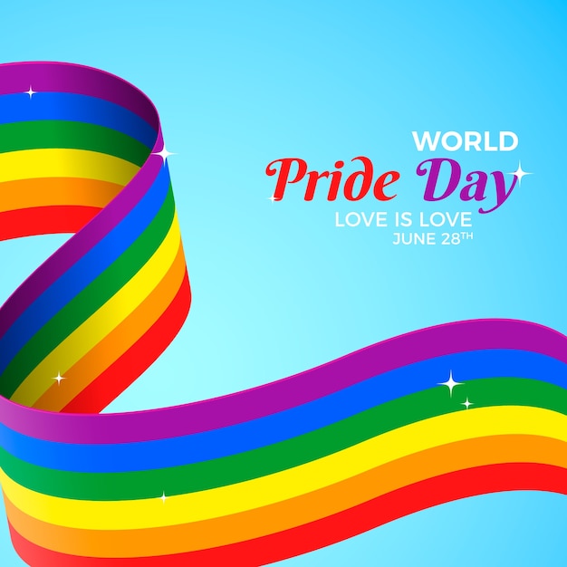 Vector gratuito bandera del arco iris con diseño del día del orgullo