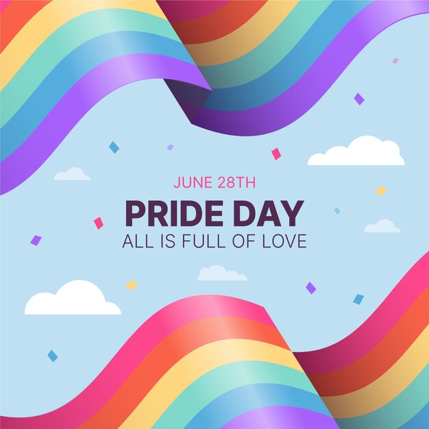 Bandera del arco iris para el diseño del evento del día del orgullo