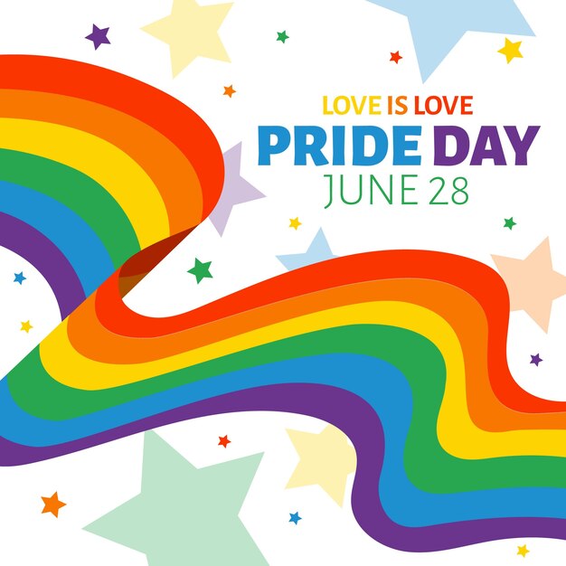 Bandera del arco iris para el evento del día del orgullo