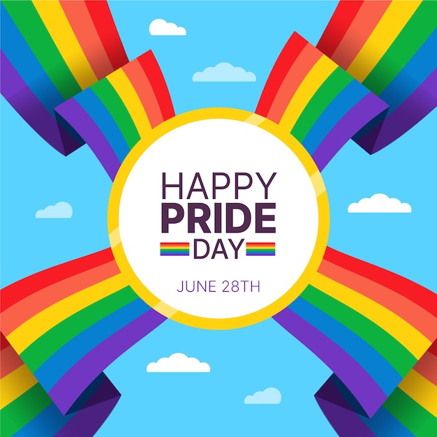 Bandera del arco iris para el tema del evento del día del orgullo