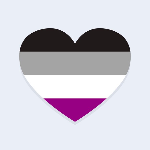 Bandera asexual en forma de corazón