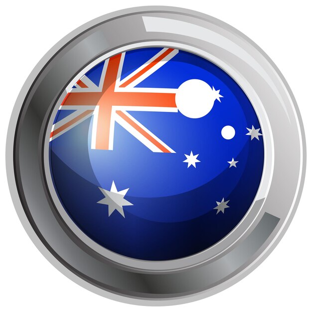 Bandera de Australia en icono redondo