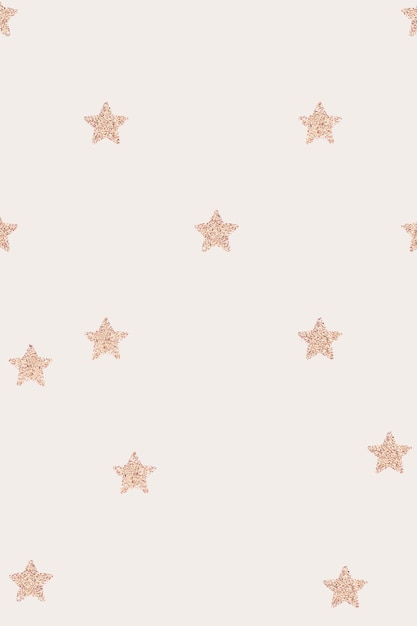 Vector gratuito bandera beige de patrón de estrellas metálicas de oro rosa