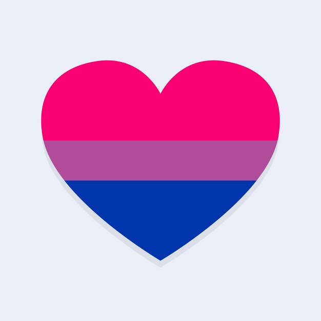 Bandera Bisexual en Forma de Corazón