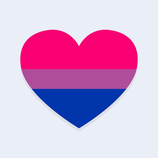 Bandera Bisexual en Forma de Corazón