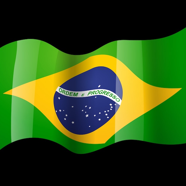 Vector gratuito bandera de brasil ondulada