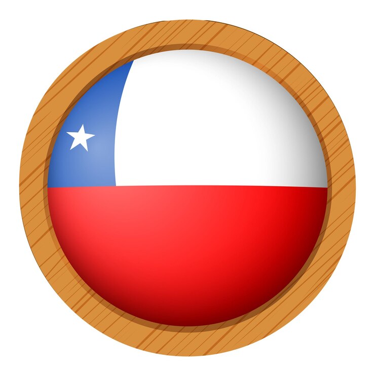Vector gratuito bandera de chile en botón redondo