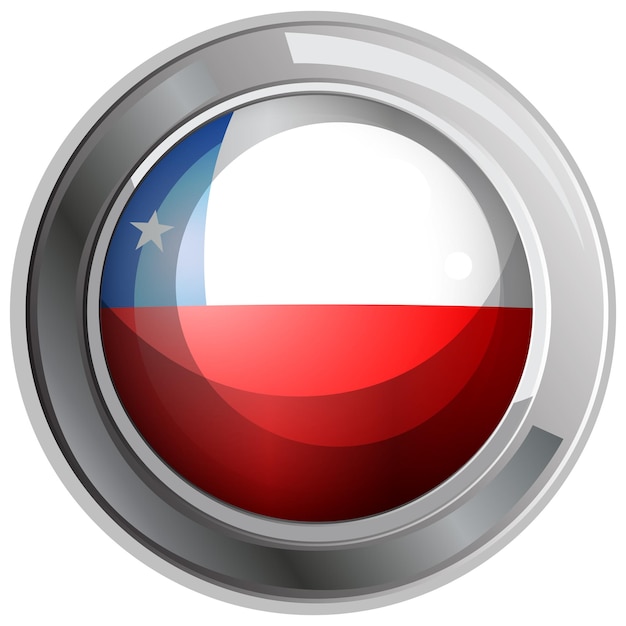 Bandera de Chile en icono redondo