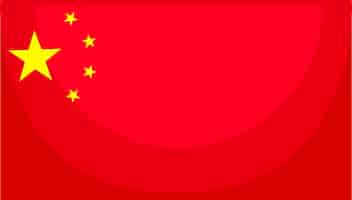 Vector gratuito bandera de china en estilo de dibujos animados aislado sobre fondo blanco.